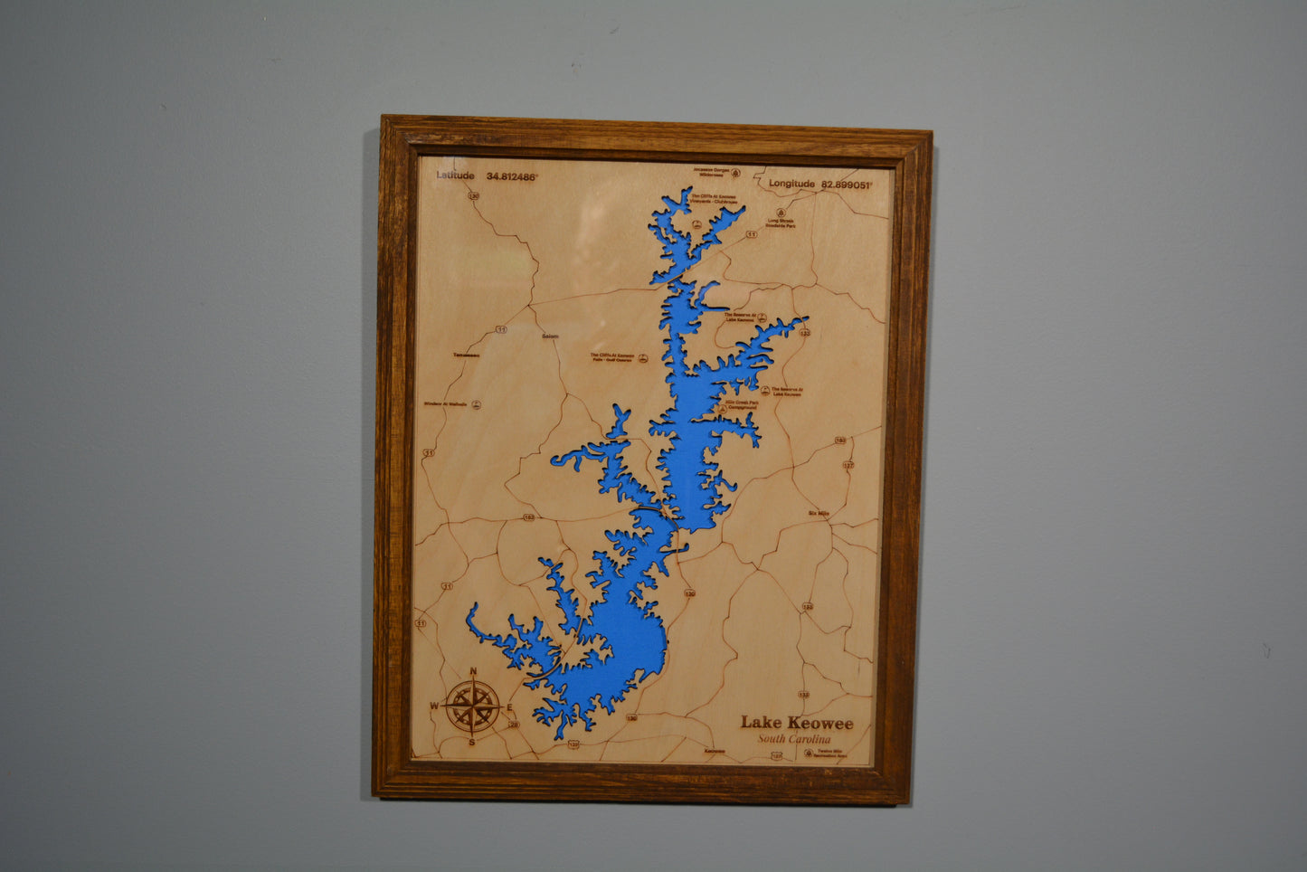 11 x 14 Lake Keowee Map