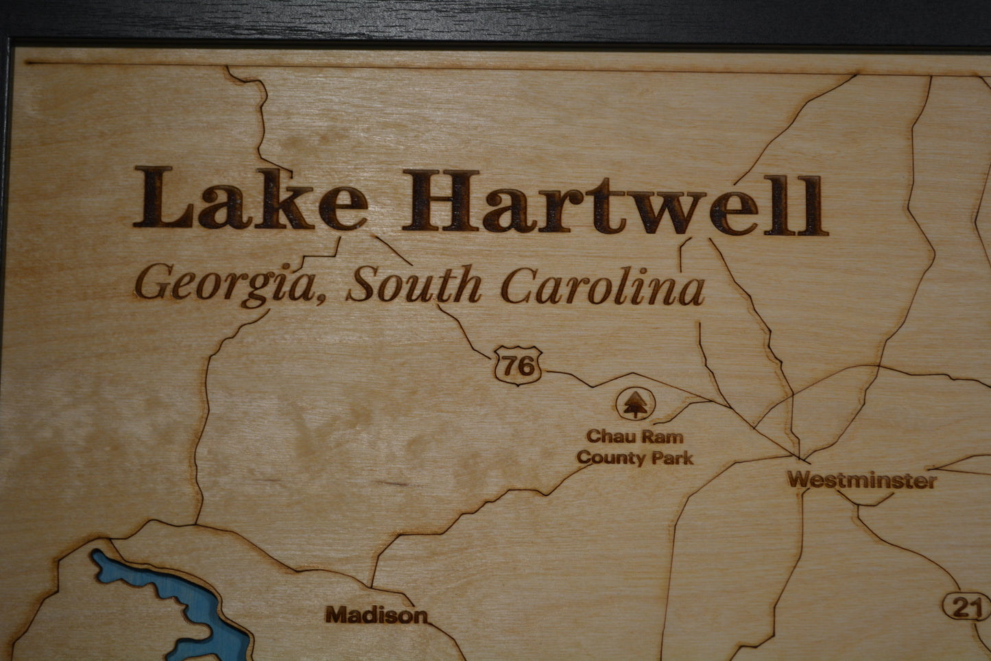 Layered Lake Hartwell Map 24" x 36"