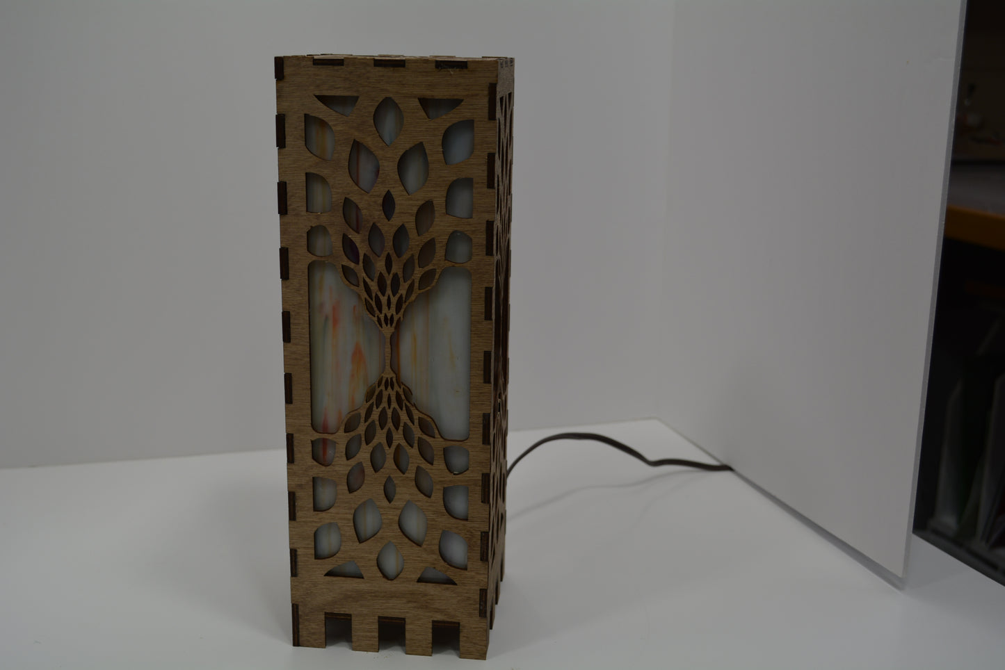 Multi-colored Hour Glass design Stained Glass table Lamps
