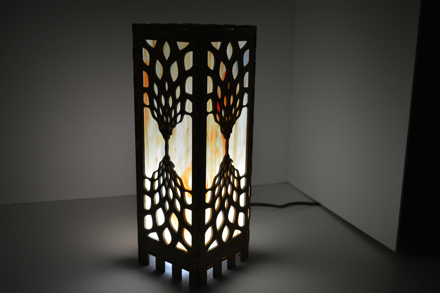 Multi-colored Hour Glass design Stained Glass table Lamps