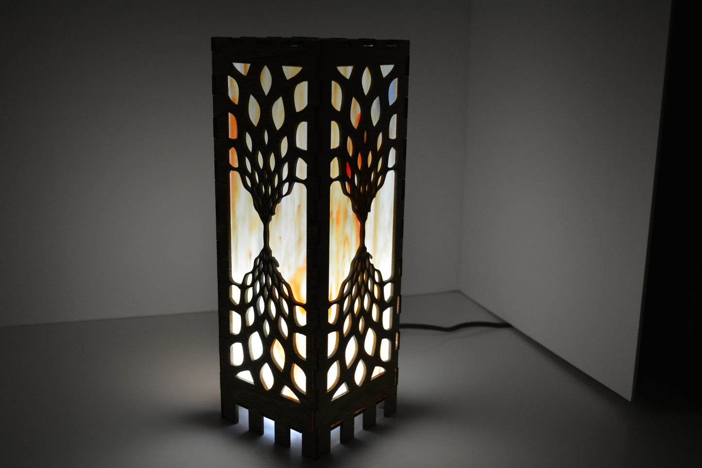 Multi-colored Hour Glass design Stained Glass table Lamps
