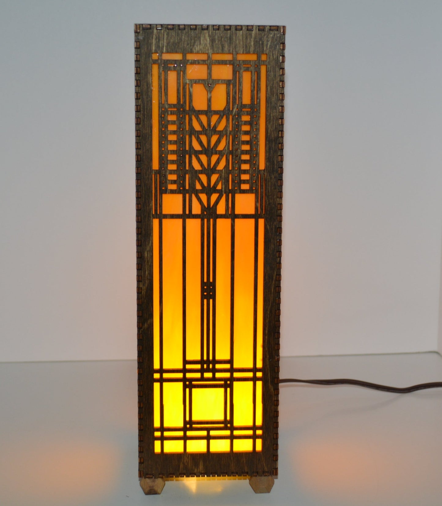 duplicate creamy orange Frank Llyod Wright design table lamp
