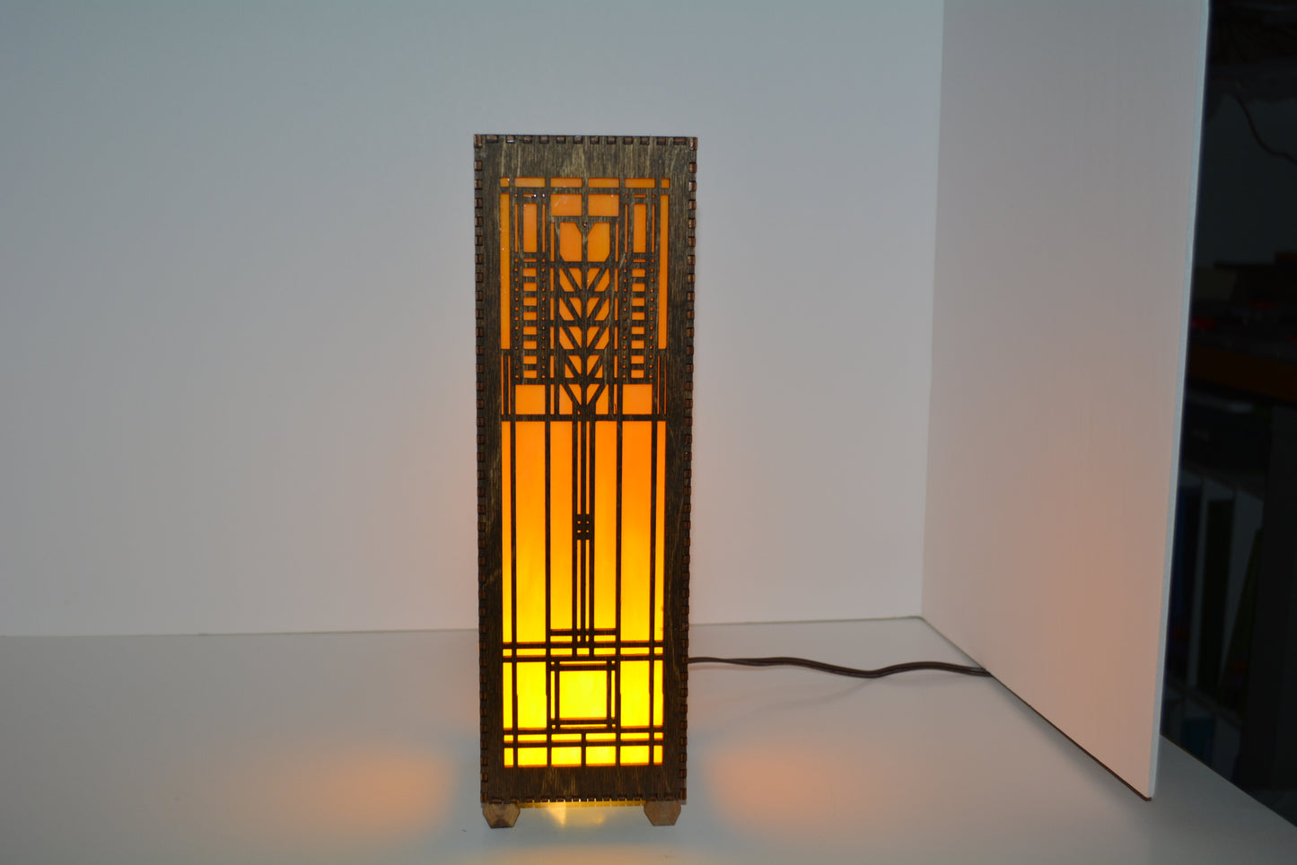duplicate creamy orange Frank Llyod Wright design table lamp
