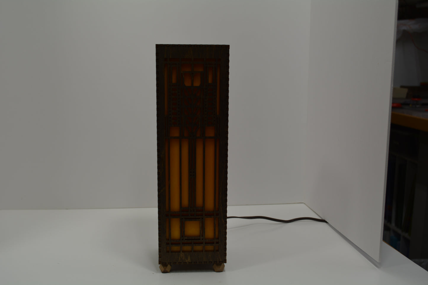 duplicate creamy orange Frank Llyod Wright design table lamp