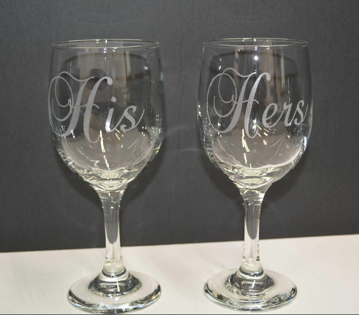 Etched Wine Glasses and Carrier