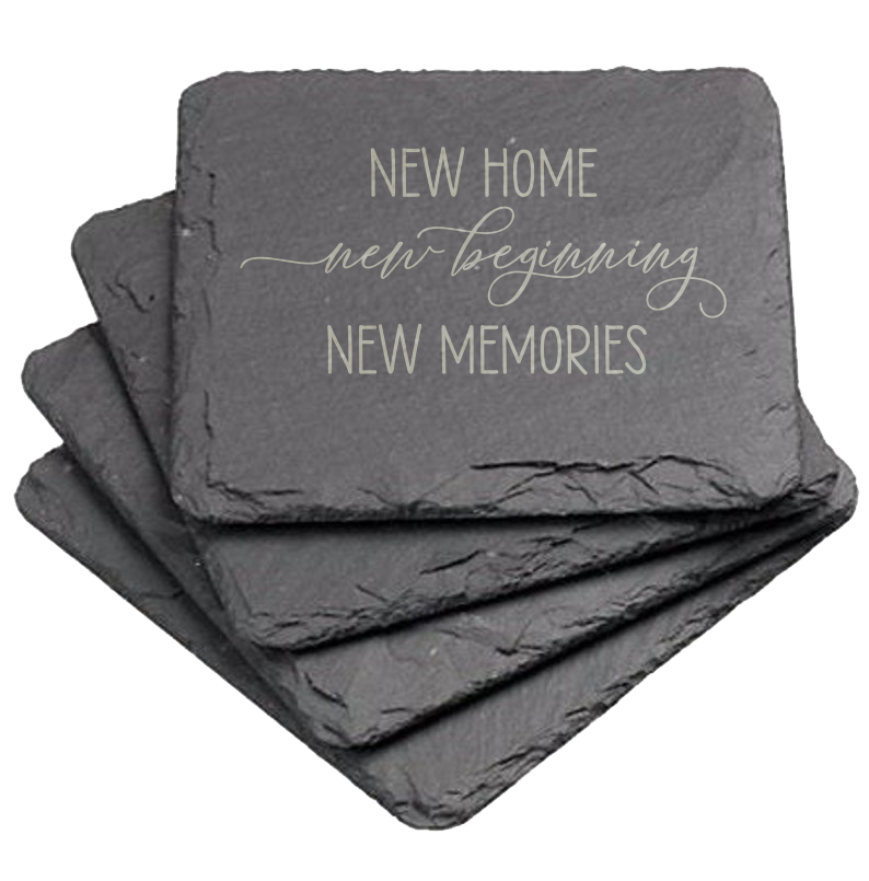 Set of Slate Coasters New Beginning