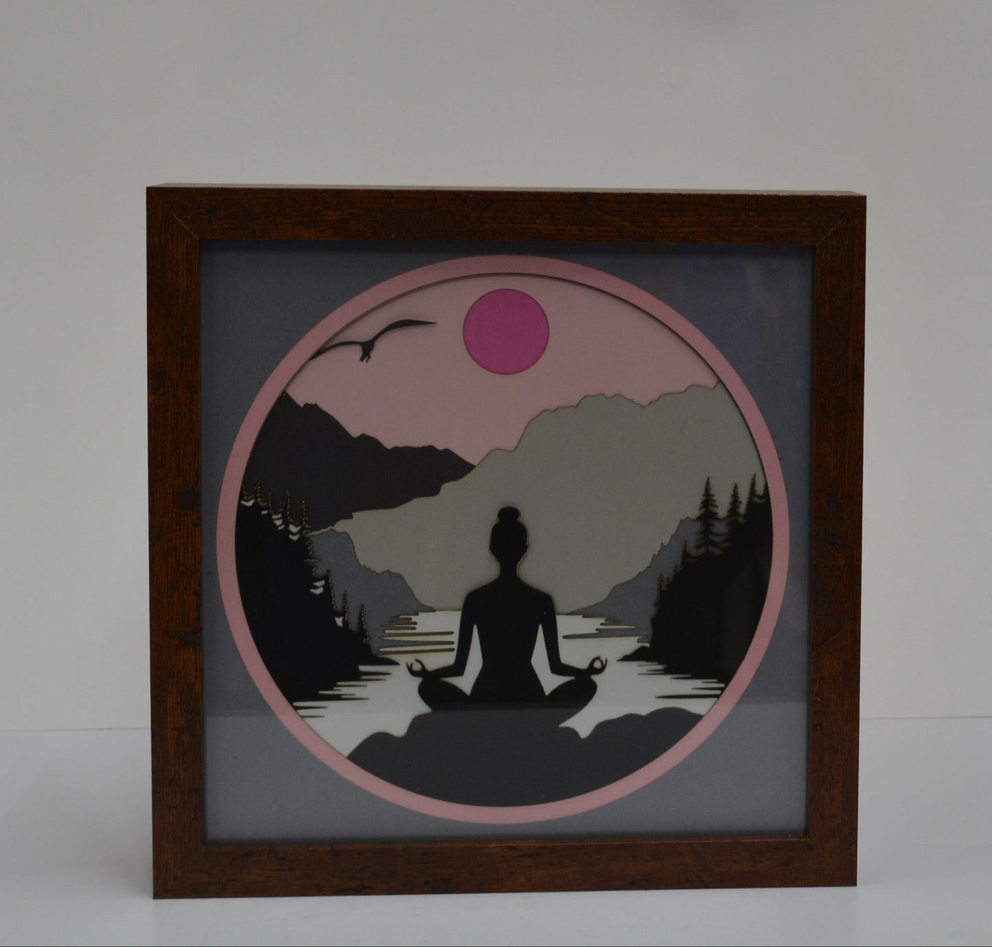 3D Cardstock Yoga Shadow Box Frame 9" x 9"