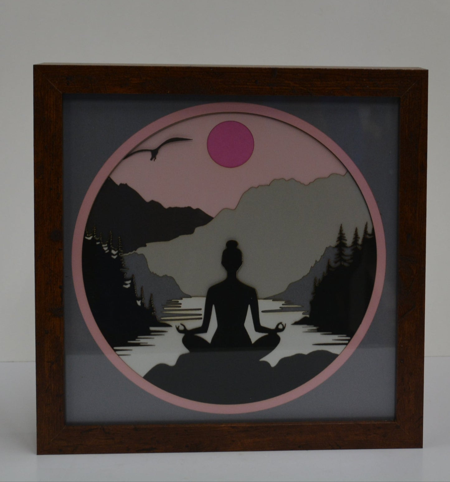 3D Cardstock Yoga Shadow Box Frame 9" x 9"