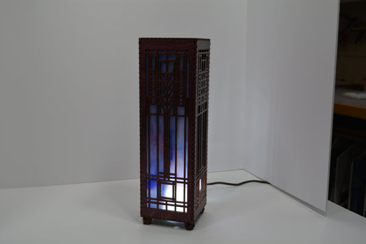 Blue and Purple hughs Frank Llyod Wright design table lamp