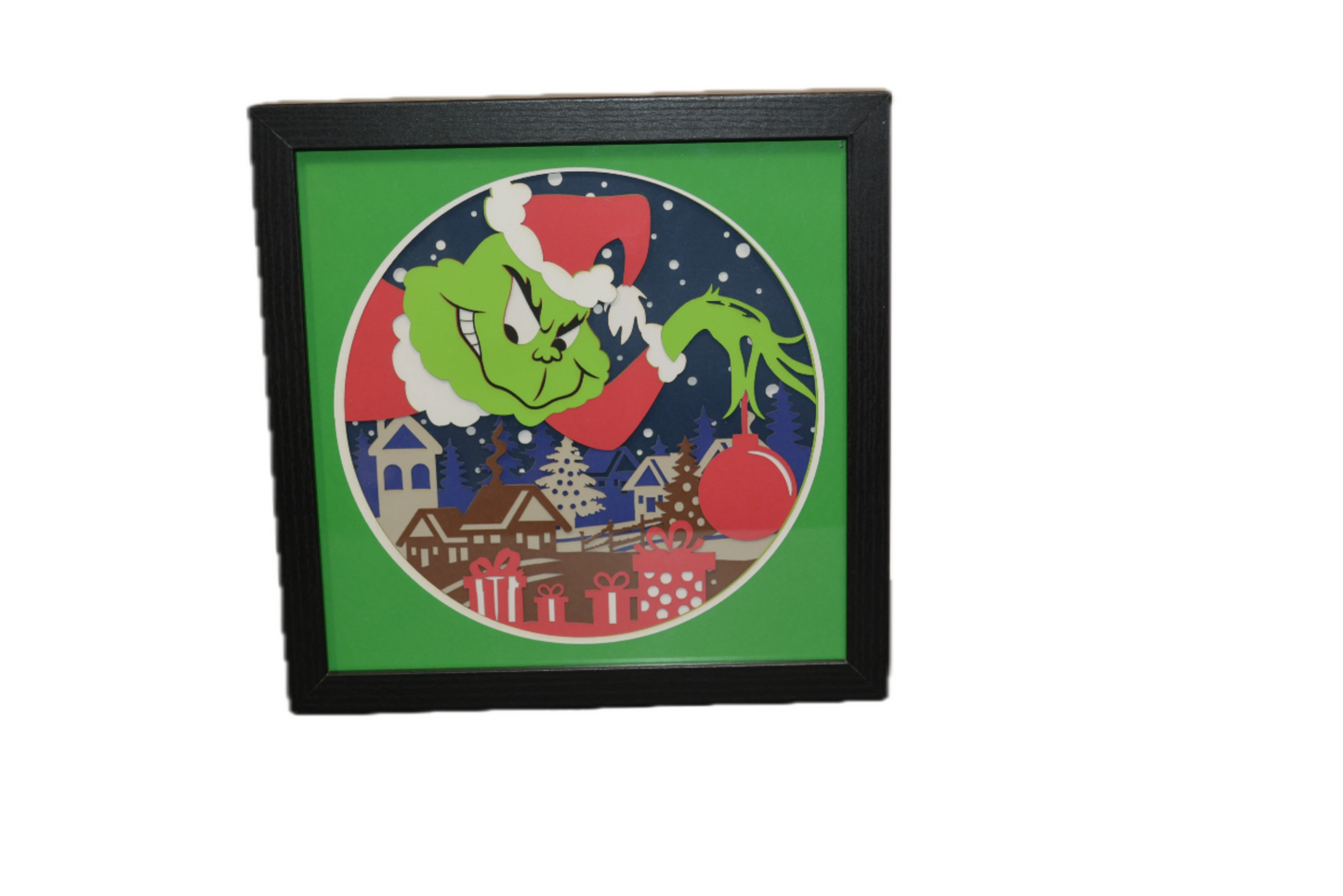 3D Grinch Shadow Box Frame 9" x 9"