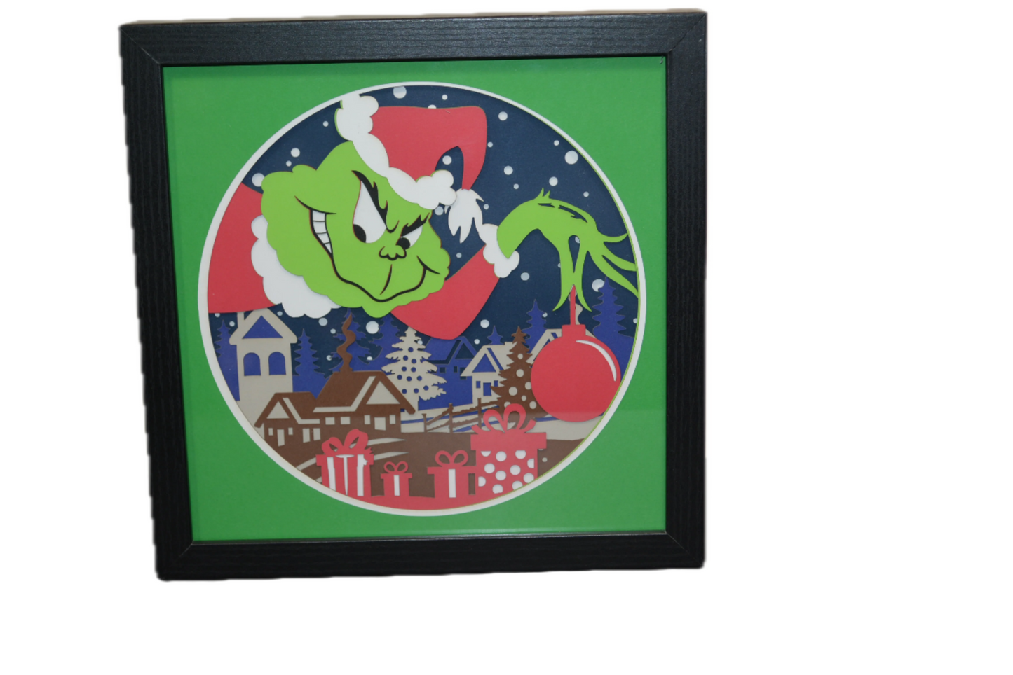 3D Grinch Shadow Box Frame 9" x 9"