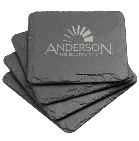 Set of Slate Coasters Anderson Electric City