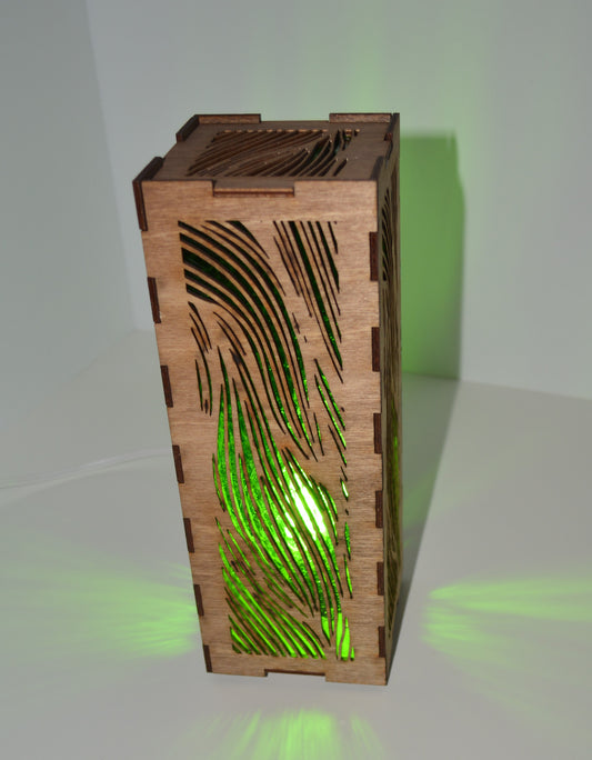 Green Wavy Stained Glass table Lamps