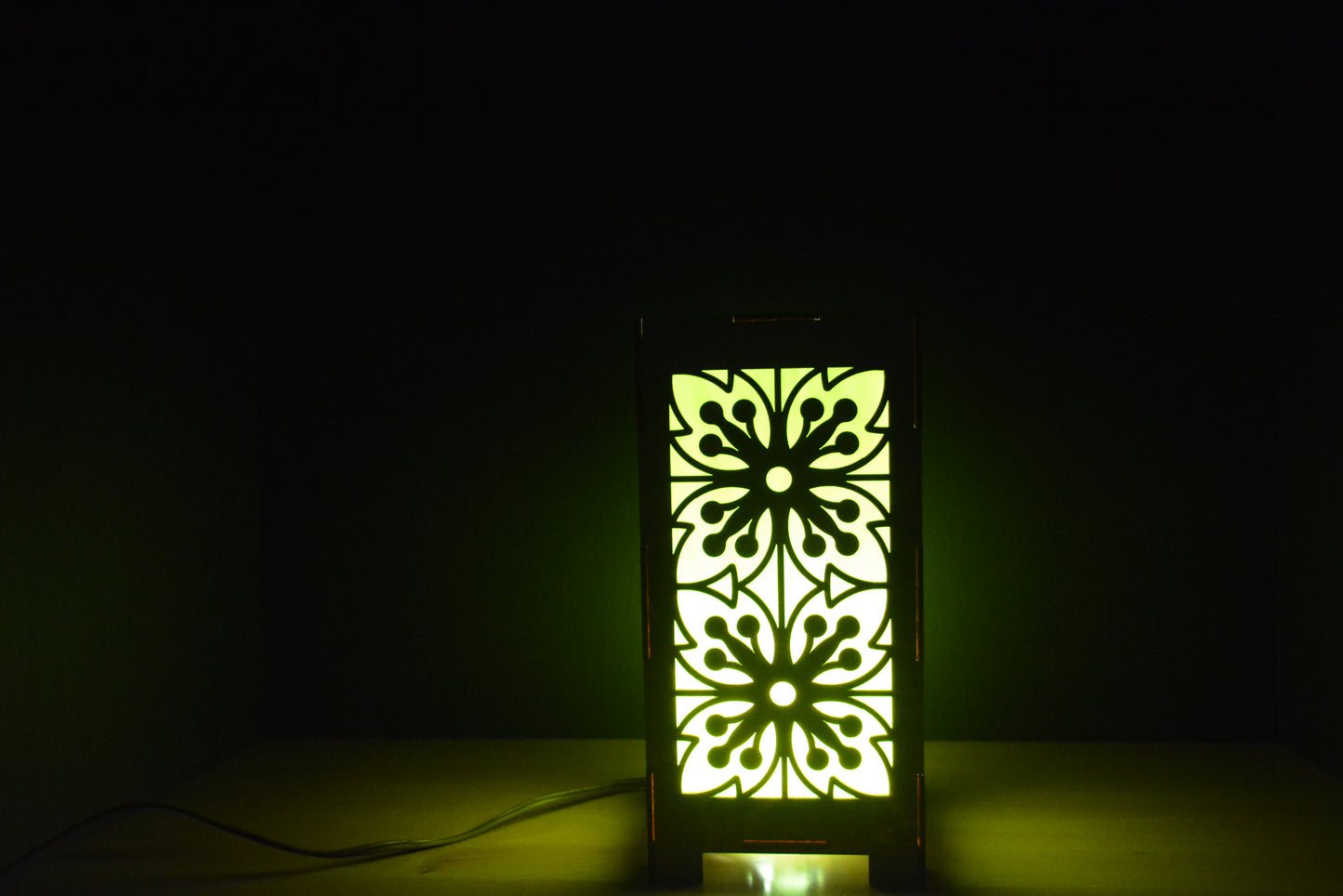 Green Flower Stain Glass table Lamps Gray Stain